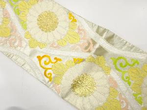 アンティーク　立涌に菊唐草模様織り出し袋帯（材料）